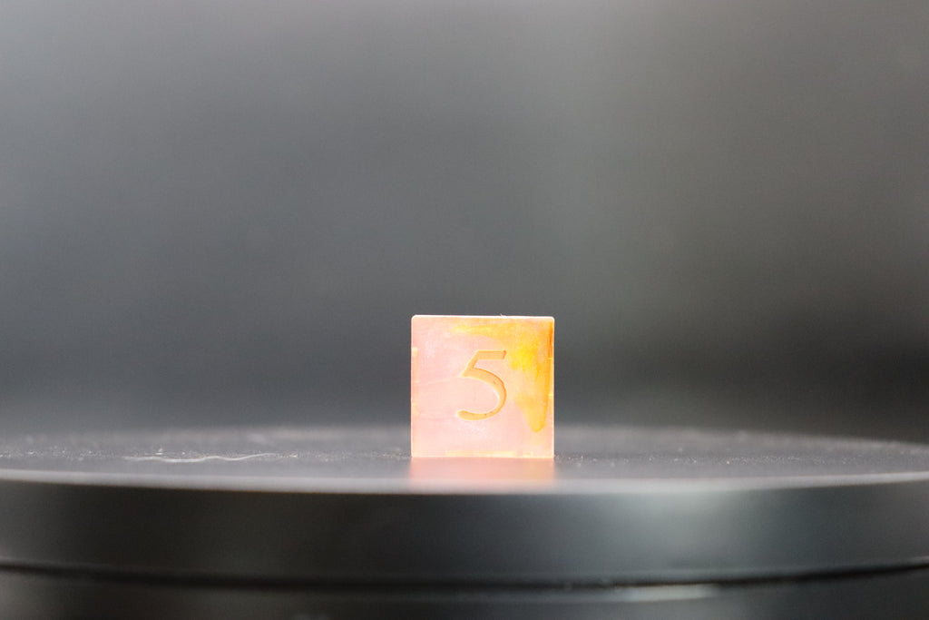Coral Glass Dice